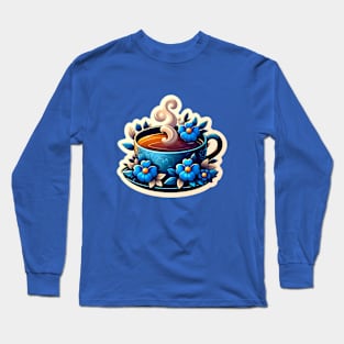 Tea Cup With Flowers Long Sleeve T-Shirt